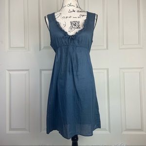 Velvet Cotton Sheer Navy Blue Knit Coverup Dress